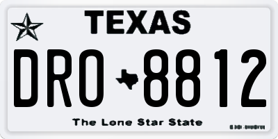TX license plate DRO8812