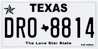 TX license plate DRO8814