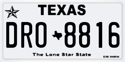 TX license plate DRO8816