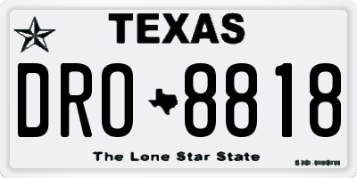 TX license plate DRO8818