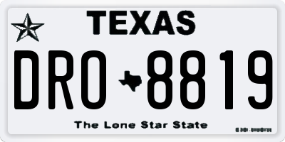 TX license plate DRO8819