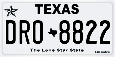 TX license plate DRO8822