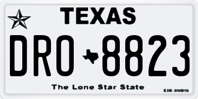 TX license plate DRO8823