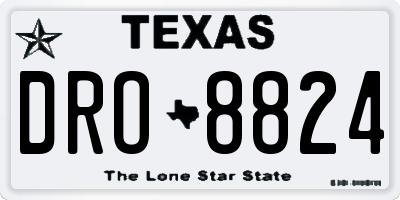 TX license plate DRO8824