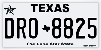 TX license plate DRO8825
