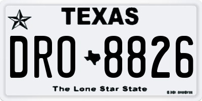 TX license plate DRO8826