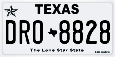 TX license plate DRO8828