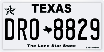 TX license plate DRO8829