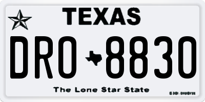 TX license plate DRO8830