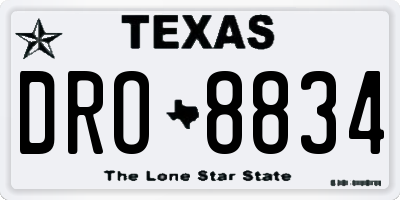TX license plate DRO8834