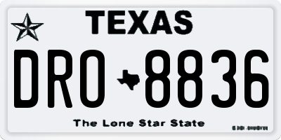 TX license plate DRO8836