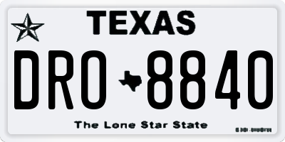 TX license plate DRO8840
