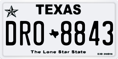 TX license plate DRO8843