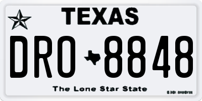 TX license plate DRO8848