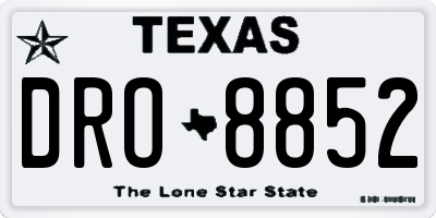TX license plate DRO8852
