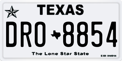 TX license plate DRO8854