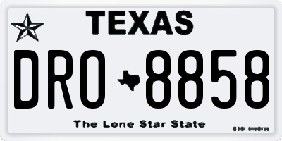 TX license plate DRO8858