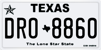 TX license plate DRO8860
