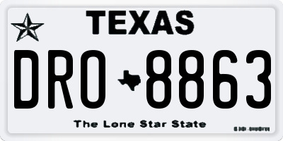 TX license plate DRO8863