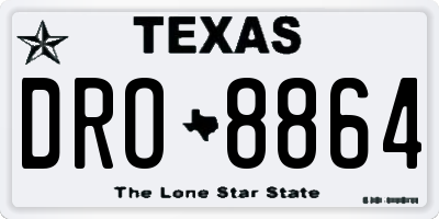 TX license plate DRO8864