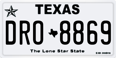TX license plate DRO8869