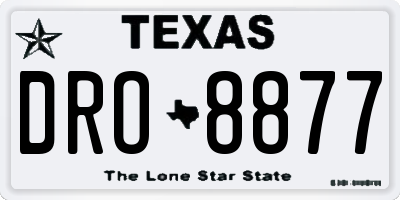 TX license plate DRO8877