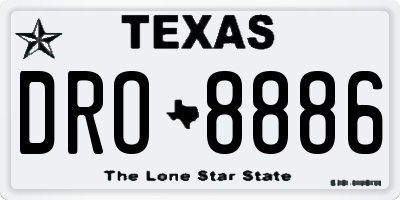 TX license plate DRO8886