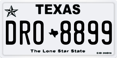 TX license plate DRO8899