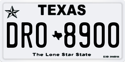 TX license plate DRO8900