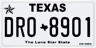 TX license plate DRO8901
