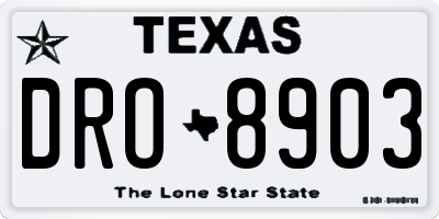 TX license plate DRO8903