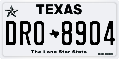 TX license plate DRO8904