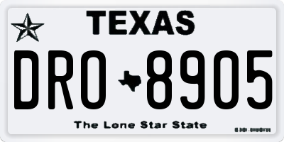 TX license plate DRO8905
