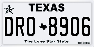 TX license plate DRO8906