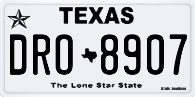 TX license plate DRO8907