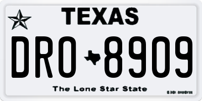 TX license plate DRO8909