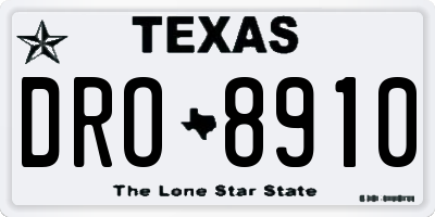 TX license plate DRO8910