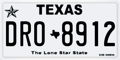 TX license plate DRO8912