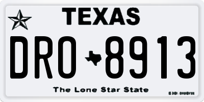 TX license plate DRO8913