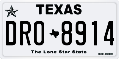 TX license plate DRO8914