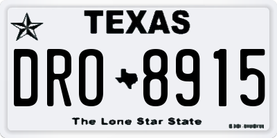 TX license plate DRO8915