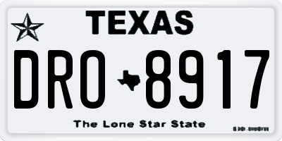 TX license plate DRO8917