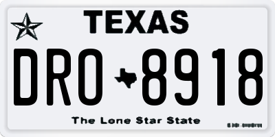 TX license plate DRO8918