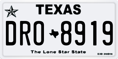 TX license plate DRO8919