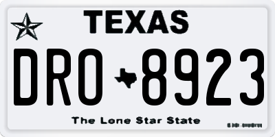 TX license plate DRO8923