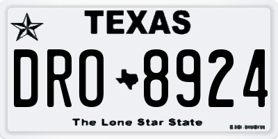TX license plate DRO8924