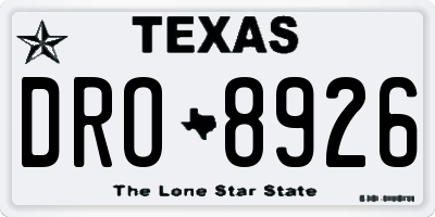 TX license plate DRO8926