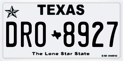 TX license plate DRO8927