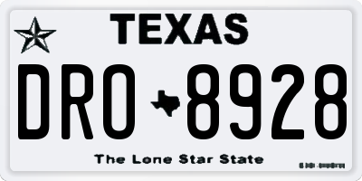TX license plate DRO8928