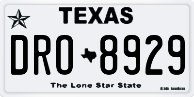 TX license plate DRO8929
